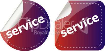 service. stickers set, web icon button isolated on white