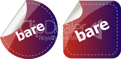 bare word on stickers button set, business label