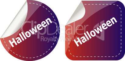 Happy Halloween round stickers set