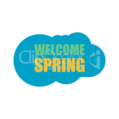 Welcome spring words on holiday card