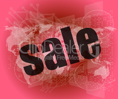 sale word on business digital touch screen