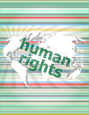 Law concept: words human rights on business digital background. concept of citation, info, testimonials, notice, textbox