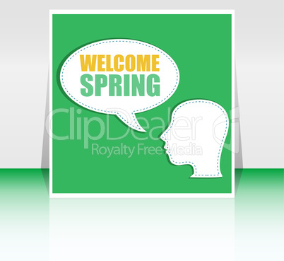 Welcome spring words on holiday card