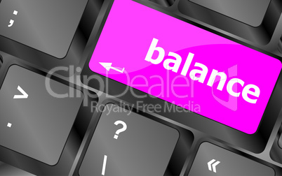 balance word on computer keyboard key button