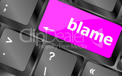 blame button on computer pc keyboard key