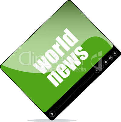 Video player for web with world news word