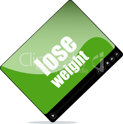 Video player for web with lose weight words