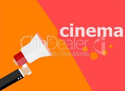 cinema Hand holding a megaphone. flat style