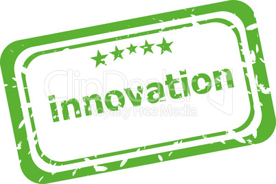 innovation on rubber stamp over a white background