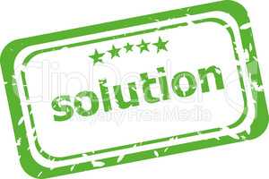 Solution grunge rubber stamp on white background