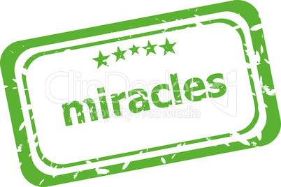 MIRACLE stamp sign text word logo isolated on white