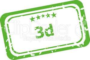 3d grunge rubber stamp isolated on white background