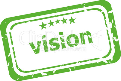vision grunge rubber stamp isolated on white background
