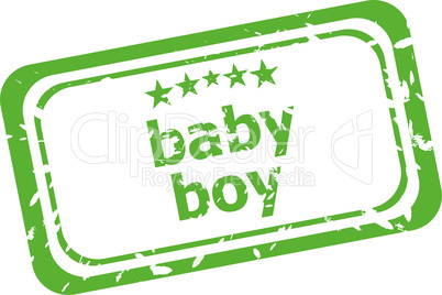 baby boy grunge rubber stamp isolated on white background