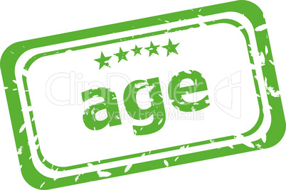age on rubber stamp over a white background