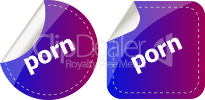 porn stickers set on white, icon button isolated on white
