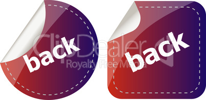 back word on stickers button set, label