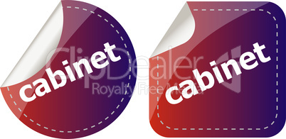 cabinet word stickers set, web icon button
