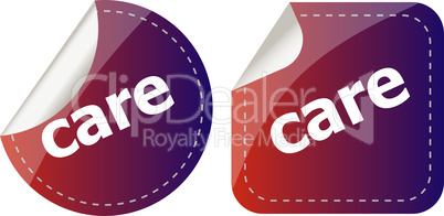 care word stickers set, web icon button