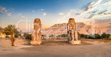 Colossi of Memnon at sunset