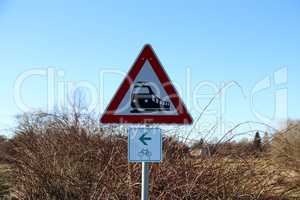 German traffic sign - Pay attention to trains