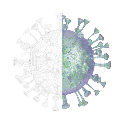 3D render of virus