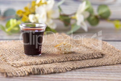 Taking communion and Lord Supper concept