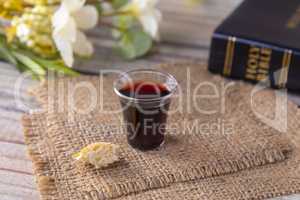 Taking communion and Lord Supper concept