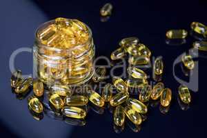 Omega Fish Oil Dietary Supplement In Jar