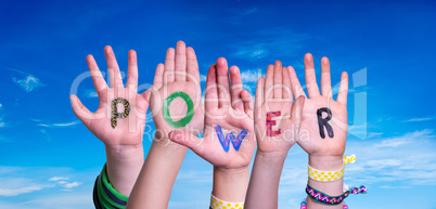 Children Hands Building Word Power, Blue Sky