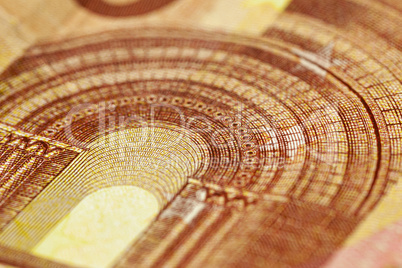 Euro bills print detail