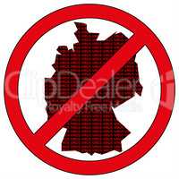 Germany silhouette with the word virus in prohibitory sign