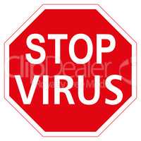 Warning sign with the word virus