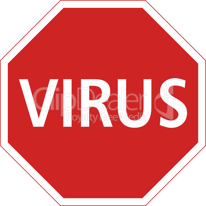 Warning sign with the word virus