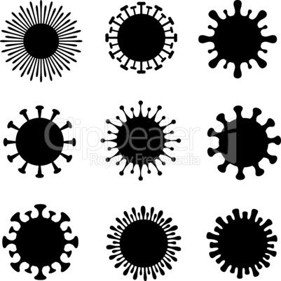 Set of different coronavirus cells