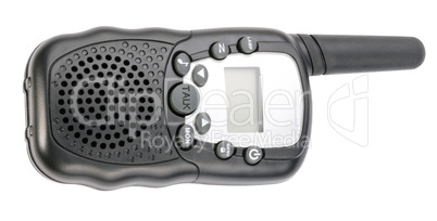 Walkie Talkie in Black Plastic Case Isolated