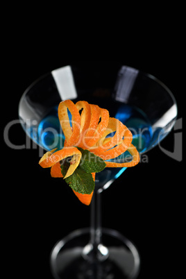 Orange decor Martini Blue Curacao
