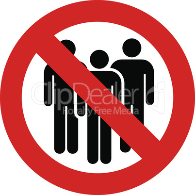 Warning and quarantine sign prohibition to crowding. Lockdown Pandemic stop Coronavirus outbreak covid-19 2019-nCoV. Travel with mouth cap mask Vector protect icon Lock down sign