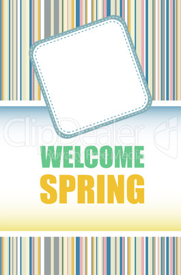 Welcome spring words on holiday card