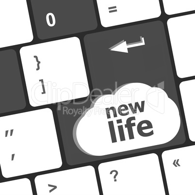 black keyboard keys with new life words