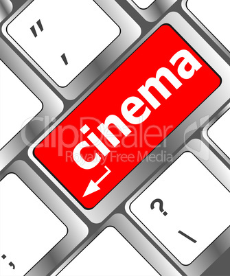 Business concept: Cinema key on the computer keyboard