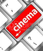 Business concept: Cinema key on the computer keyboard