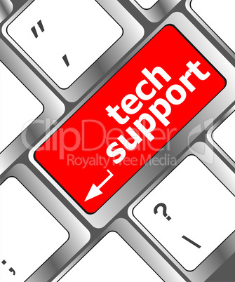 Personal computer keyboard with key tech support