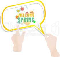 Welcome spring words on holiday card