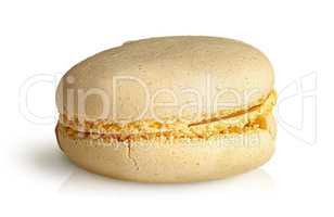 One yellow macaroon front view