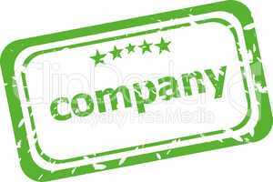 company on rubber stamp over a white background
