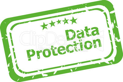 data protection rubber stamp over a white background