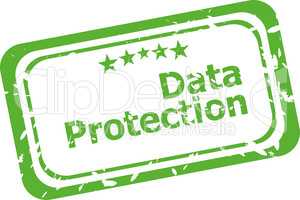data protection rubber stamp over a white background