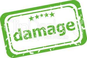 damage word on rubber old business stamp