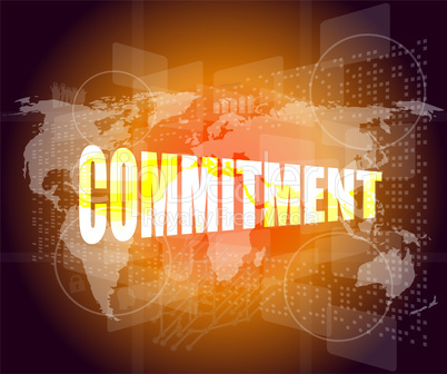 business concept: word commitment on digital touch screen